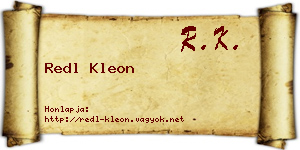 Redl Kleon névjegykártya